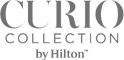 Logo of "Curio Collection by Hilton" with the text in a stylized font.